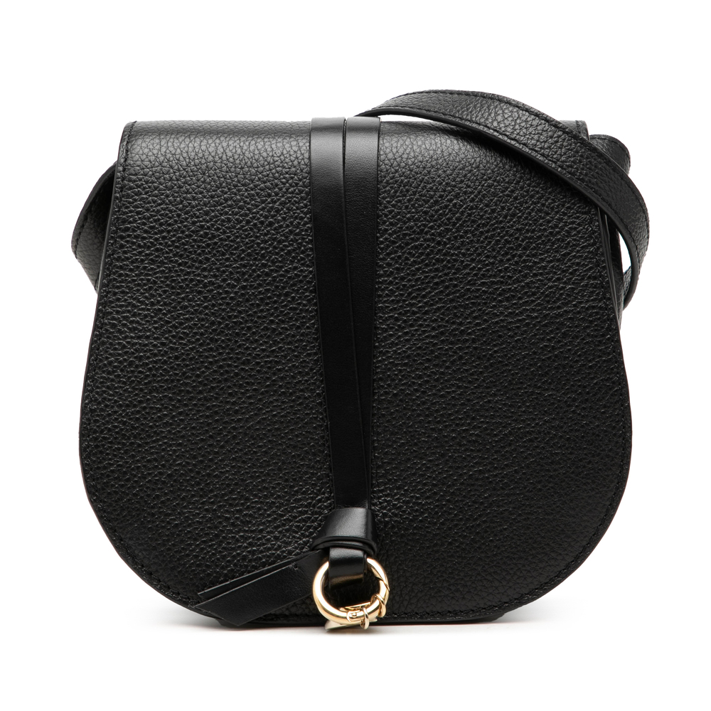 Pre-Loved Chloé Mini Grained Calfskin Alphabet Saddle Crossbody